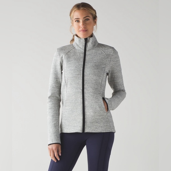lululemon athletica Jackets & Blazers - LK NEW Lululemon Insculpt Zip Spacer Jacket Heathered Gray Black Womens 6 S M
